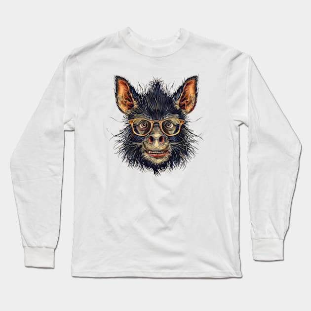 Tassie Devil Scholar: Mischief & Knowledge Long Sleeve T-Shirt by Carnets de Turig